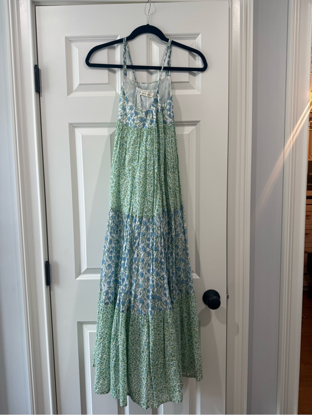 Women’s Green and Blue Floral Maxi Dress - Picture 2 of 4